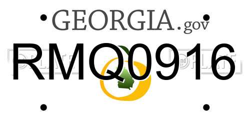 RMQ0916 Georgia License Plate