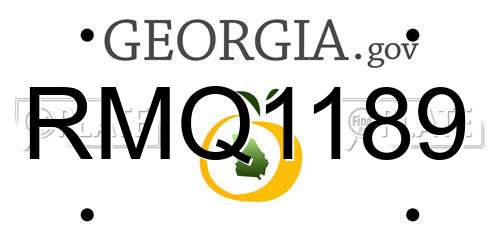 RMQ1189 Georgia License Plate