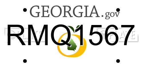 RMQ1567 Georgia License Plate