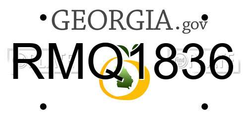 RMQ1836 Georgia License Plate