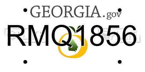 RMQ1856 Georgia License Plate
