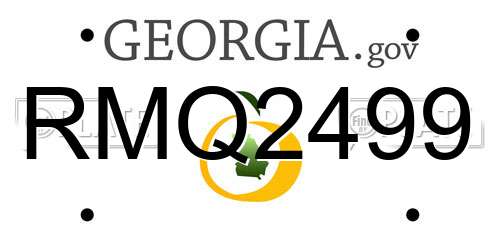 RMQ2499 Georgia License Plate
