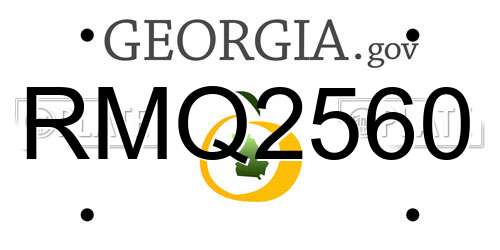 RMQ2560 Georgia License Plate