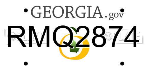 RMQ2874 Georgia License Plate