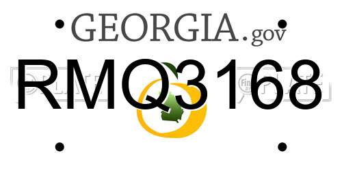 RMQ3168 Georgia License Plate