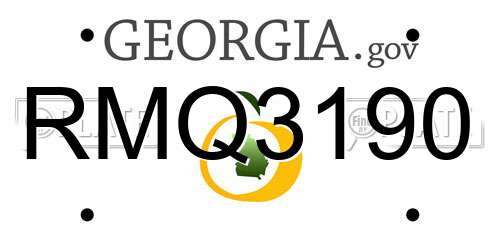 RMQ3190 Georgia License Plate