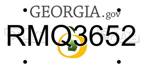 RMQ3652 Georgia License Plate