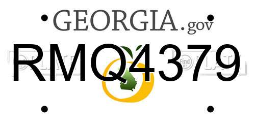 RMQ4379 Georgia License Plate