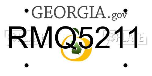 RMQ5211 Georgia License Plate