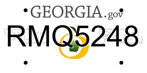 RMQ5248 Georgia License Plate