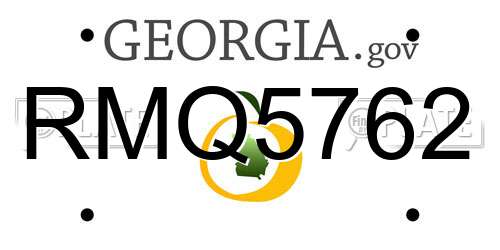 RMQ5762 Georgia License Plate