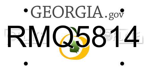 RMQ5814 Georgia License Plate
