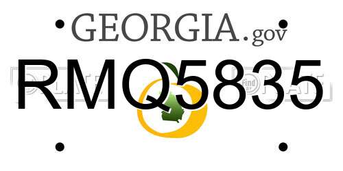 RMQ5835 Georgia License Plate