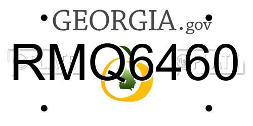 RMQ6460 Georgia License Plate