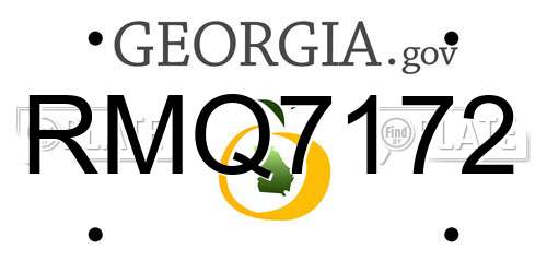 RMQ7172 Georgia License Plate