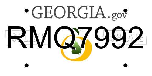 RMQ7992 Georgia License Plate