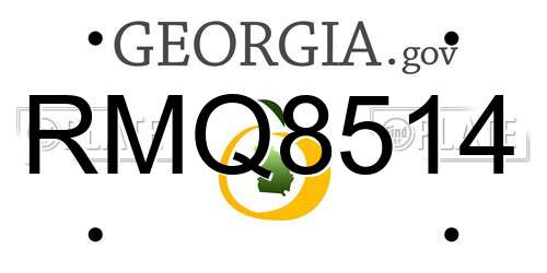 RMQ8514 Georgia License Plate