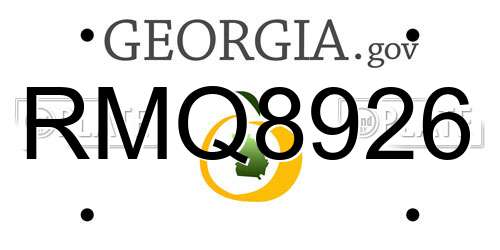 RMQ8926 Georgia License Plate