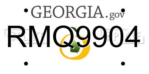 RMQ9904 Georgia License Plate