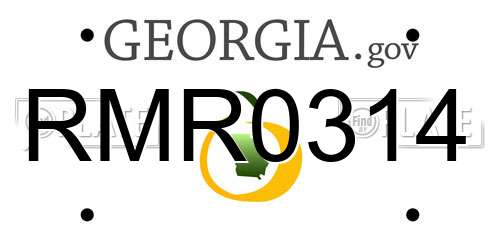 RMR0314 Georgia License Plate