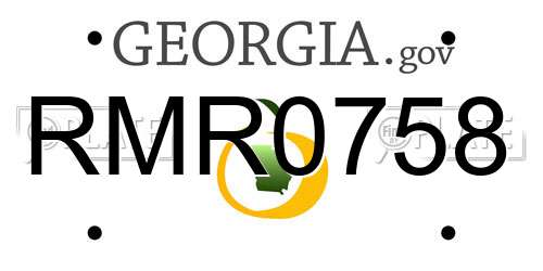 RMR0758 Georgia License Plate