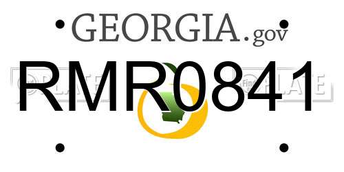 RMR0841 Georgia License Plate