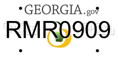 RMR0909 Georgia License Plate