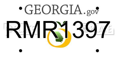 RMR1397 Georgia License Plate