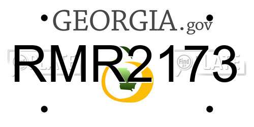 RMR2173 Georgia License Plate