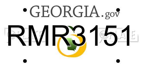 RMR3151 Georgia License Plate