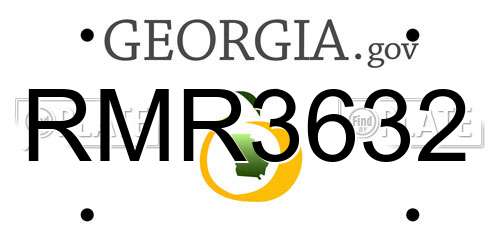 RMR3632 Georgia License Plate