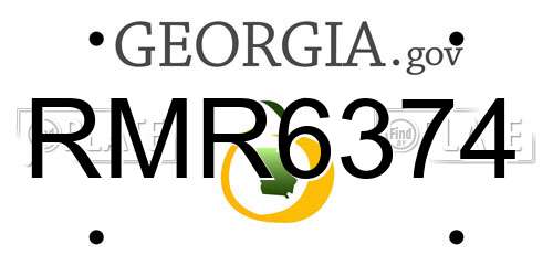 RMR6374 Georgia License Plate
