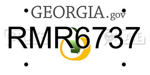 RMR6737 Georgia License Plate