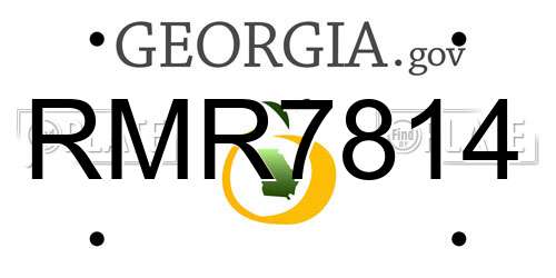 RMR7814 Georgia License Plate