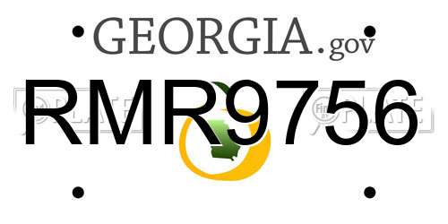 RMR9756 Georgia License Plate