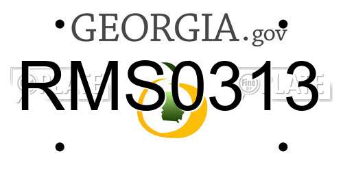 RMS0313 Georgia License Plate