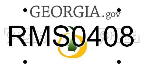 RMS0408 Georgia License Plate