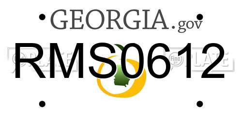 RMS0612 Georgia License Plate