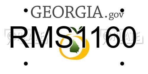 RMS1160 Georgia License Plate