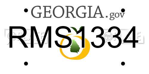 RMS1334 Georgia License Plate