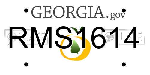 RMS1614 Georgia License Plate