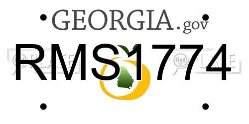 RMS1774 Georgia License Plate