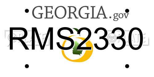 RMS2330 Georgia License Plate