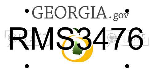 RMS3476 Georgia License Plate