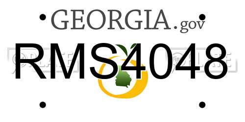 RMS4048 Georgia License Plate