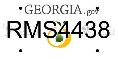 RMS4438 Georgia License Plate