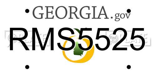 RMS5525 Georgia License Plate