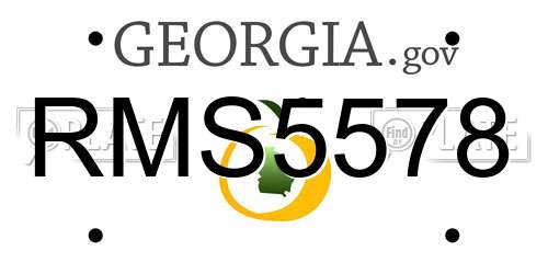 RMS5578 Georgia License Plate