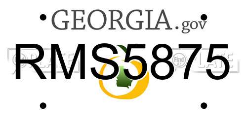 RMS5875 Georgia License Plate