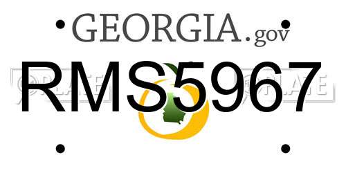 RMS5967 Georgia License Plate